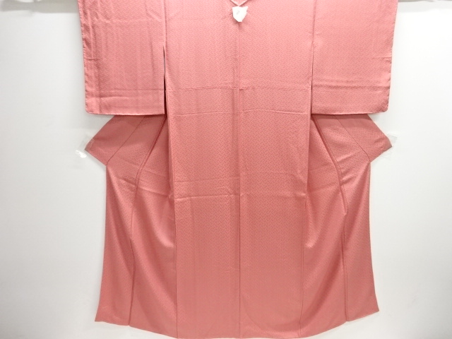 未使用品　編み目模様織出し一ツ紋色無地着物